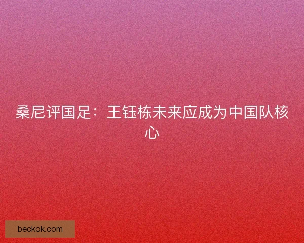 桑尼评国足：王钰栋未来应成为中国队核心