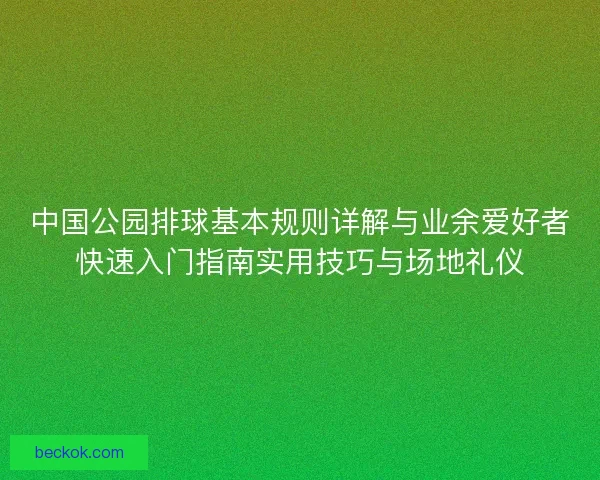 中国公园排球基本规则详解与业余爱好者快速入门指南实用技巧与场地礼仪 中国公园排球基本规则详解与业余爱好者快速入门指南实用技巧与场地礼仪